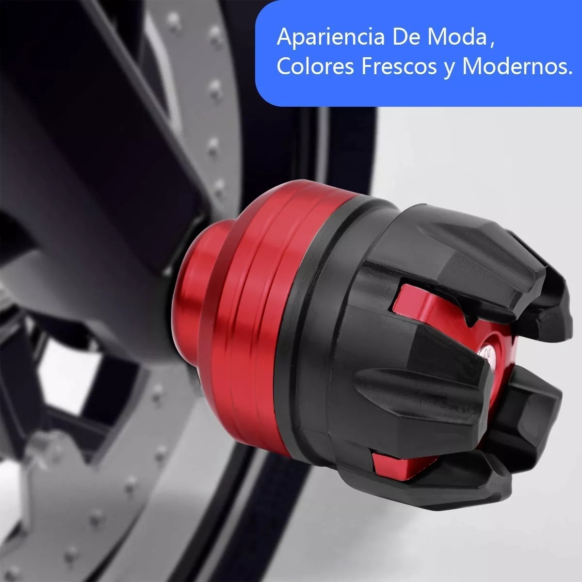 Set Slider Eje Llanta Universal Motocicleta 4pcs Rojo