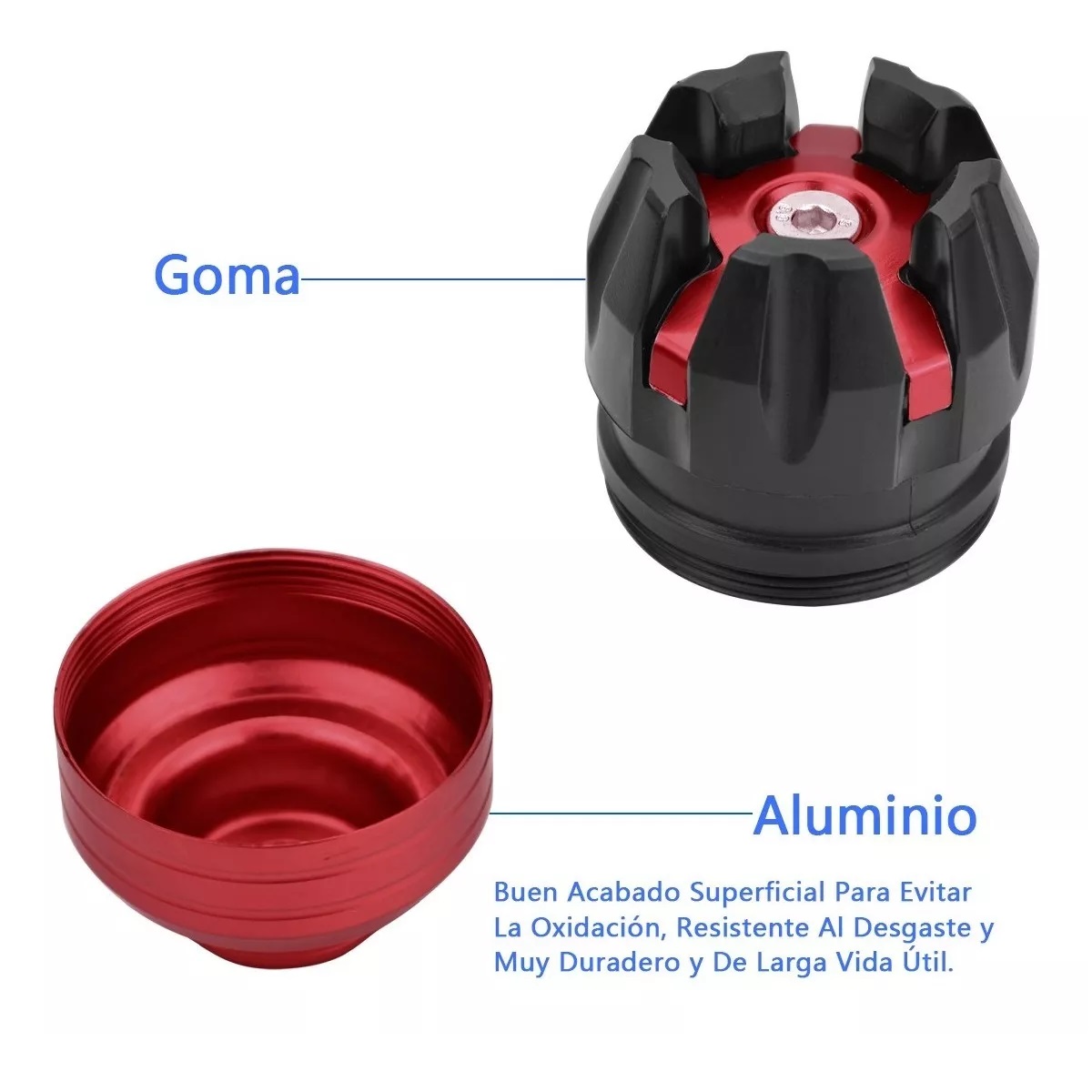 Set Slider Eje Llanta Universal Motocicleta 4pcs Rojo