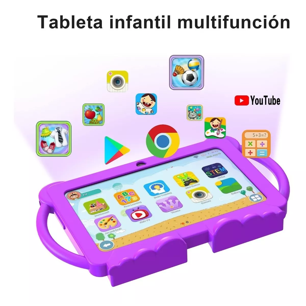 Tablet Para Niños 7 Pulgadas 3gb 32gb Tableta Con Fund Violeta