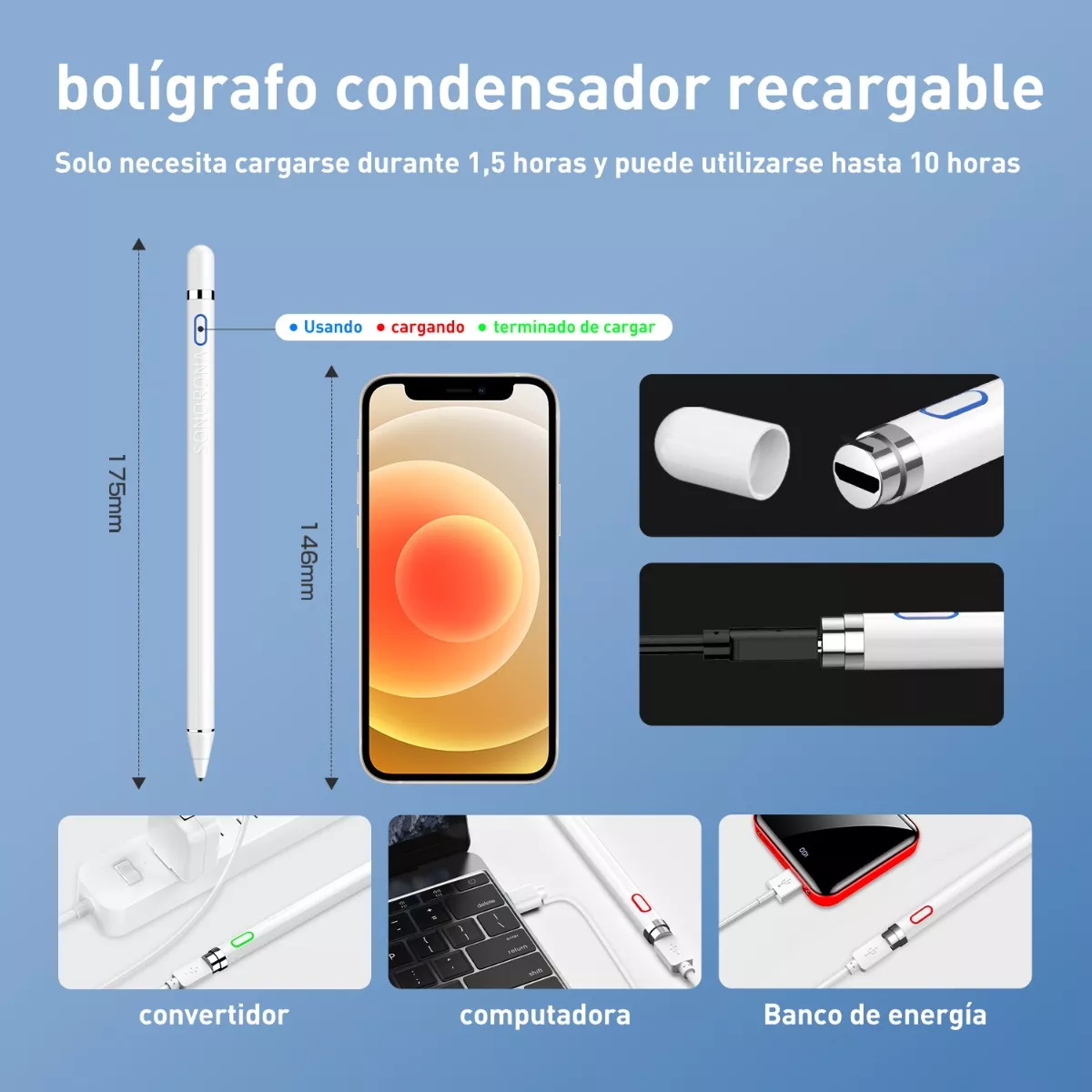 Pluma Lápiz Stylus Capacitivo Para iPad Tablet Ios Android