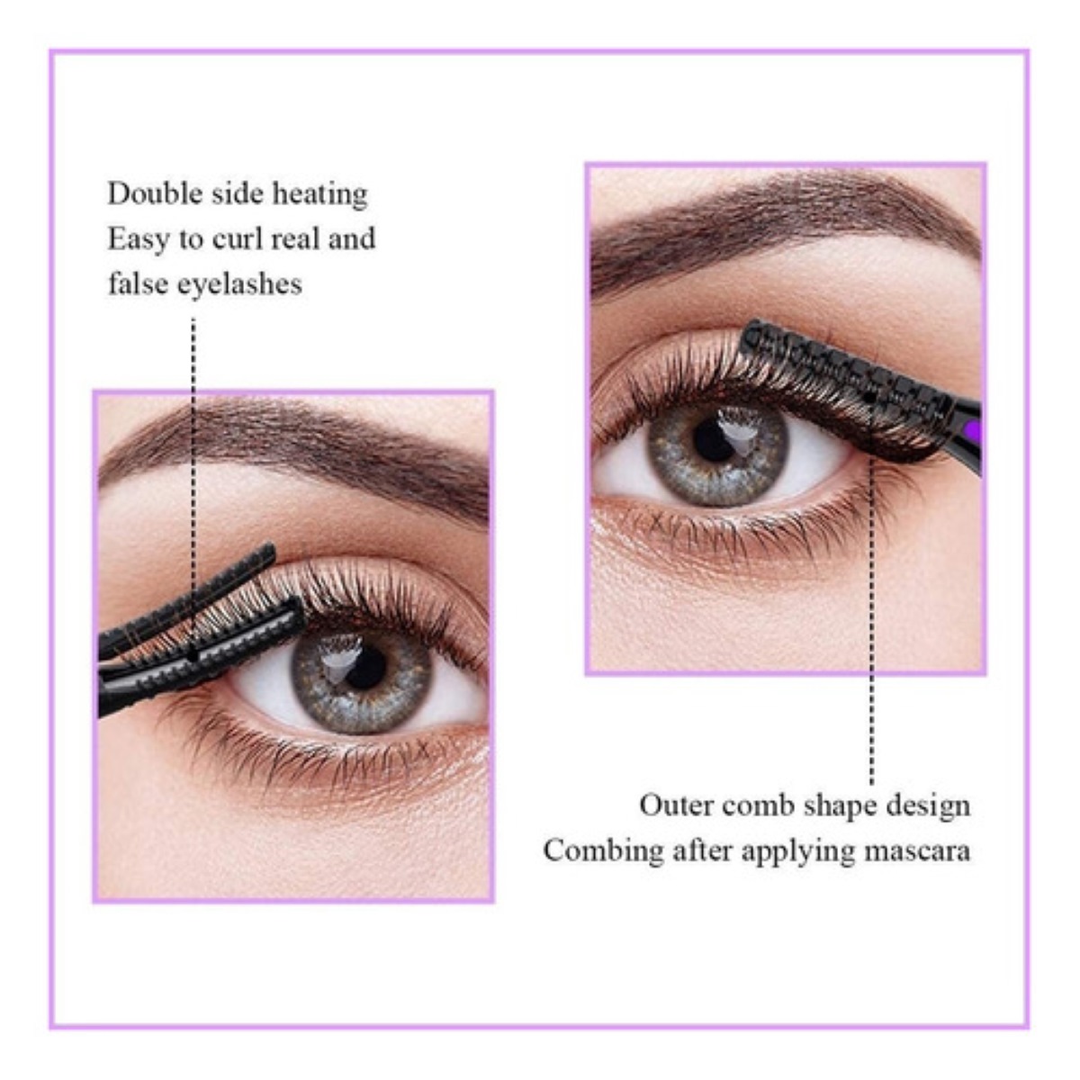 Rizador Enchinador De Pestañas Eléctrico Térmico Carga Usb Negro