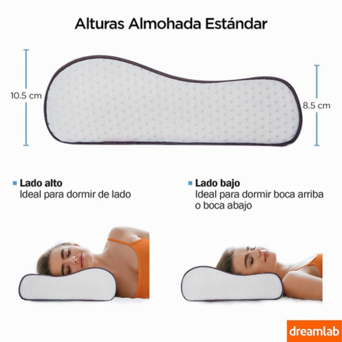 2 Pza Almohadas Foam Cómodo Ergonómica Blanco