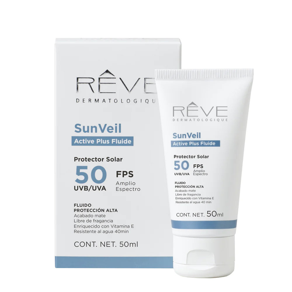 Reve Dermatologique -  SunVeil Active Plus FPS 50 - Protector Solar - Filtro UVA y Filtro UVB - Resistente al agua - 50 ml