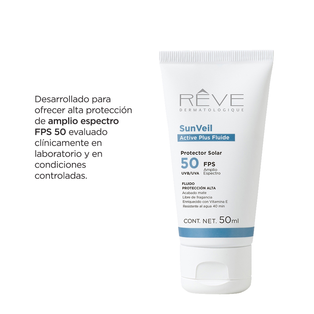 Reve Dermatologique -  SunVeil Active Plus FPS 50 - Protector Solar - Filtro UVA y Filtro UVB - Resistente al agua - 50 ml