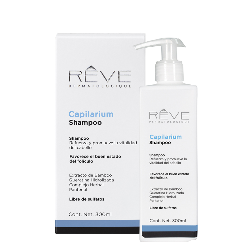 Reve Dermatologique - Capilarium Shampoo - Hair Care Science - Extractos Herbales, Extracto de Bambú, Queratina Hidrolizada y Pantenol - 300 ml  