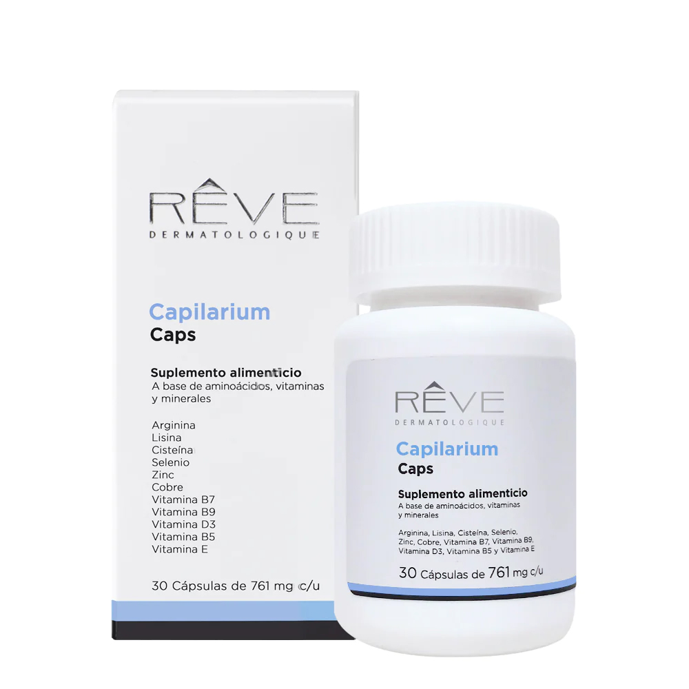Reve Dermatologique -  Capilarium Caps - Suplemento Alimenticio - Ayuda al crecimiento y nutrición - 30 capsulas