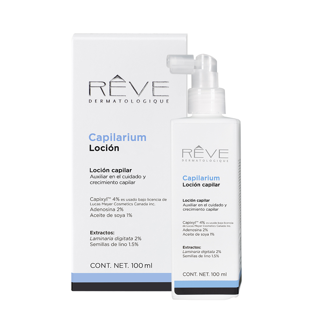 Reve Dermatolgique - Capilarium Loción - Loción auxiliar en el cuidado y crecimiento capilar - ayuda a fortalecer y la detención de caída - 100 ml