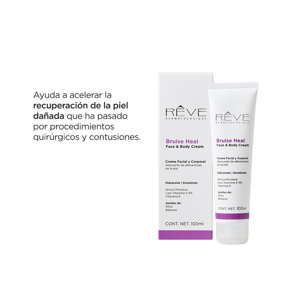 Reve Dermatologique -  Bruise Heal - Crema facial y corporal atenuante de alteraciones de la piel - Hidratante- 100 ml