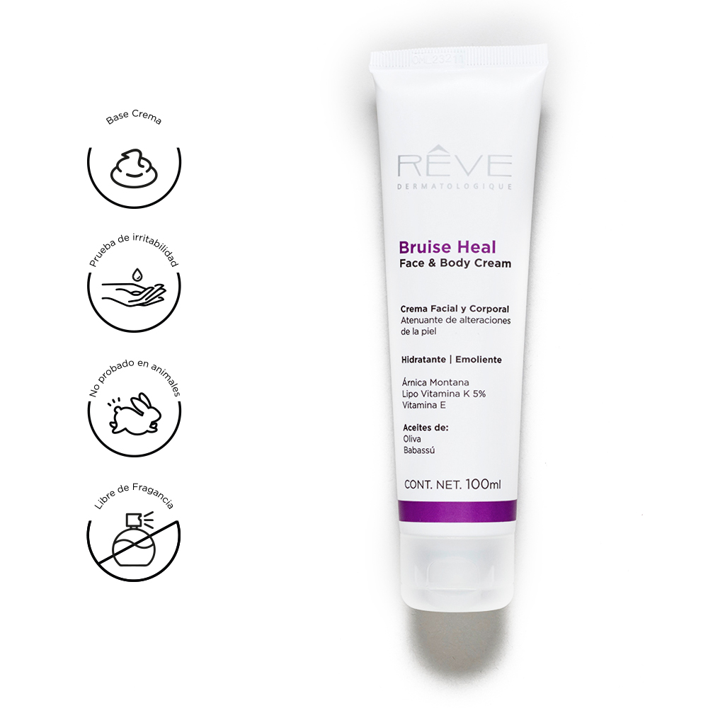 Reve Dermatologique -  Bruise Heal - Crema facial y corporal atenuante de alteraciones de la piel - Hidratante- 100 ml