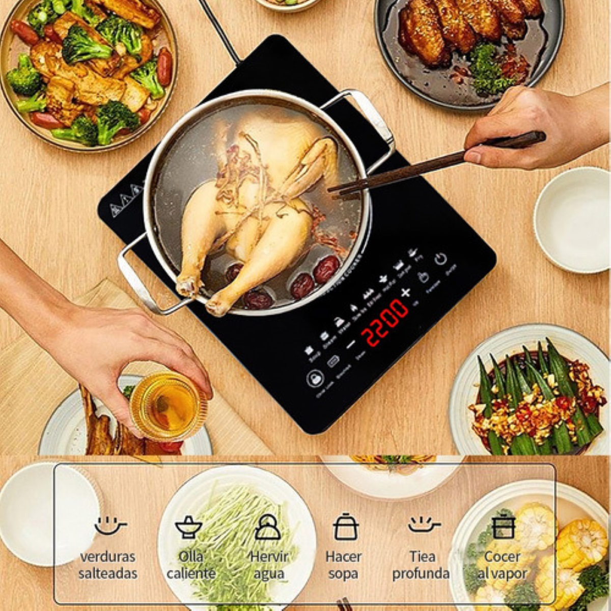 Multifunción Parrillas De 220v Induccion Estufas Electricas Negro