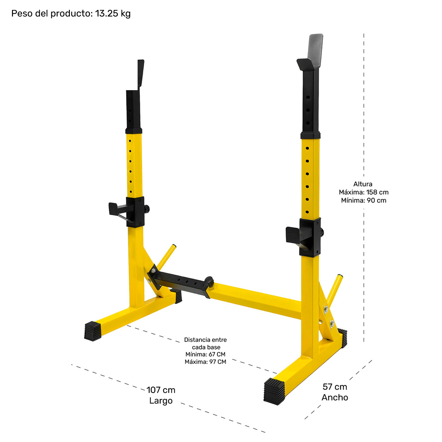 Estacion Rack Sentadilla Libre Pecho Press De Banca Barra