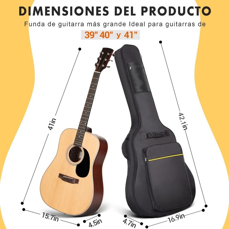 Funda De Guitarra De Tela Oxford Impermeable De 38-41 In