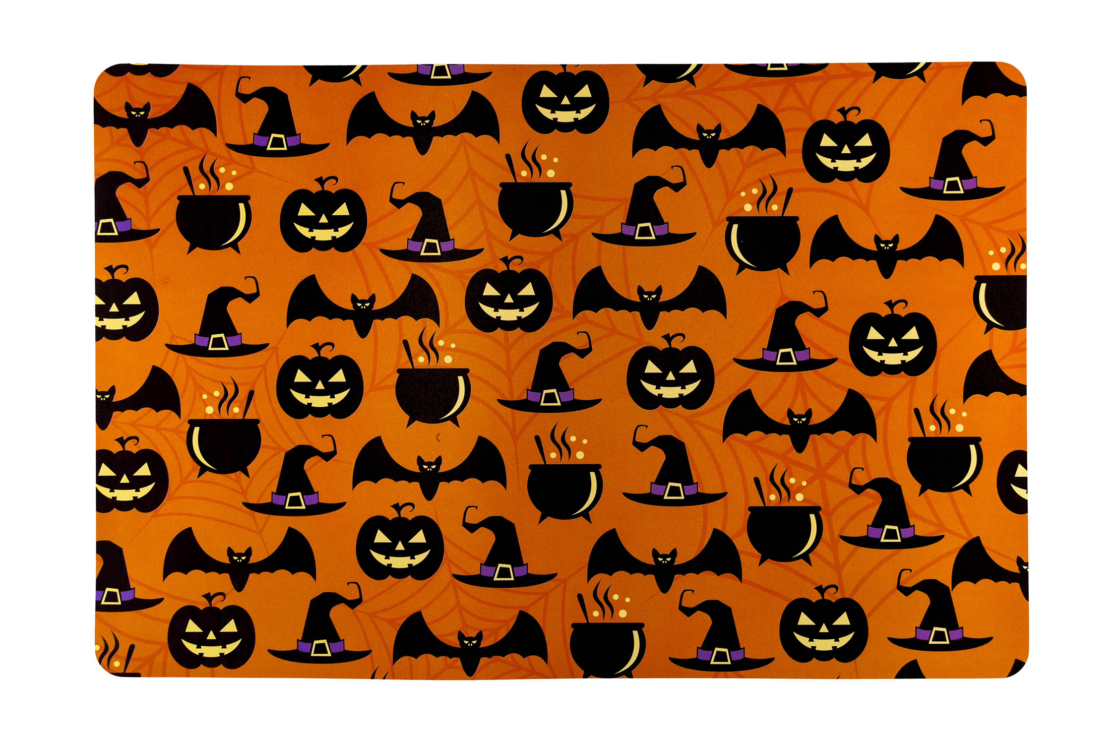 Set de 12 manteles individuales Halloween mod 6 Calabaza Perol Printed 28.5x43.5
