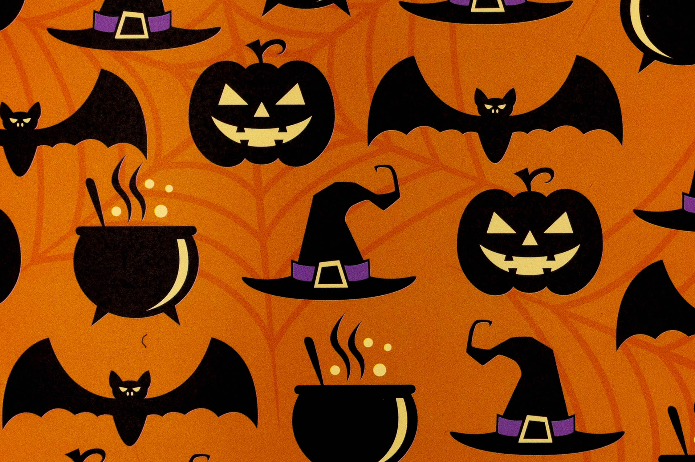 Set de 12 manteles individuales Halloween mod 6 Calabaza Perol Printed 28.5x43.5