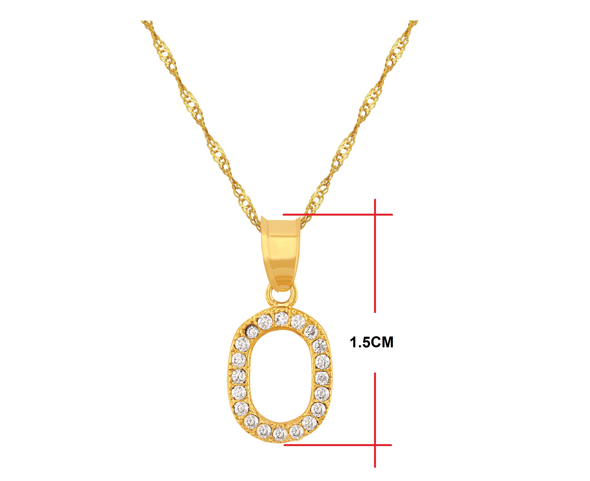 Collar Gargantilla Oro 10K Horoz letra O 45cm S1736.