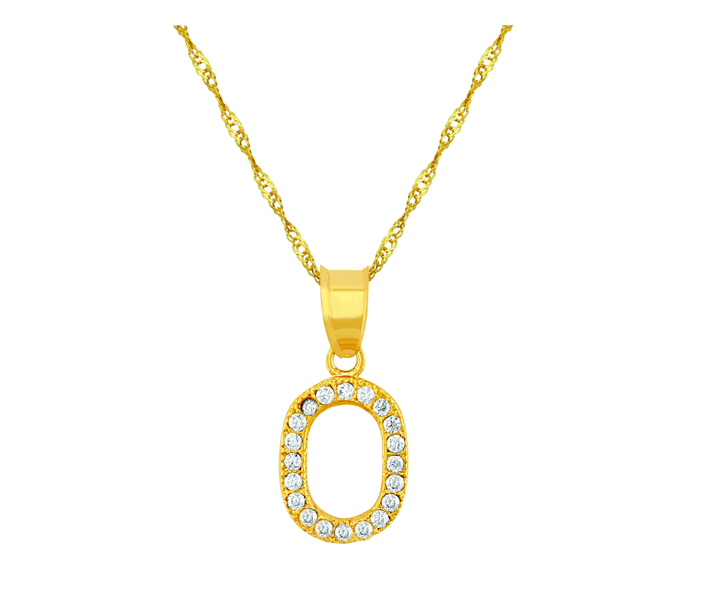 Collar Gargantilla Oro 10K Horoz letra O 45cm S1736.