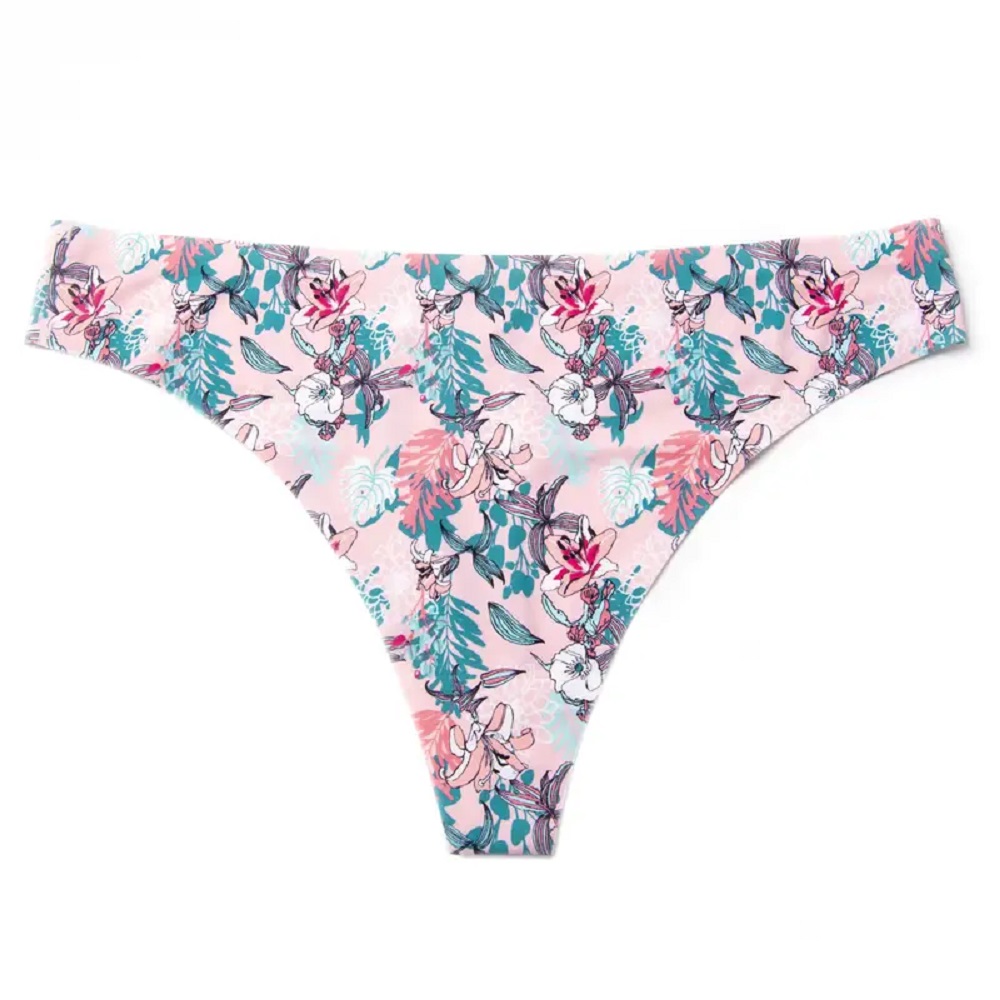 Tangas con estampado floral 3 panties sin costura