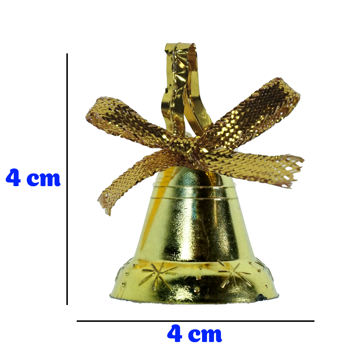 Campana Navideña colgante para arbol navidad dorada 9 pz 