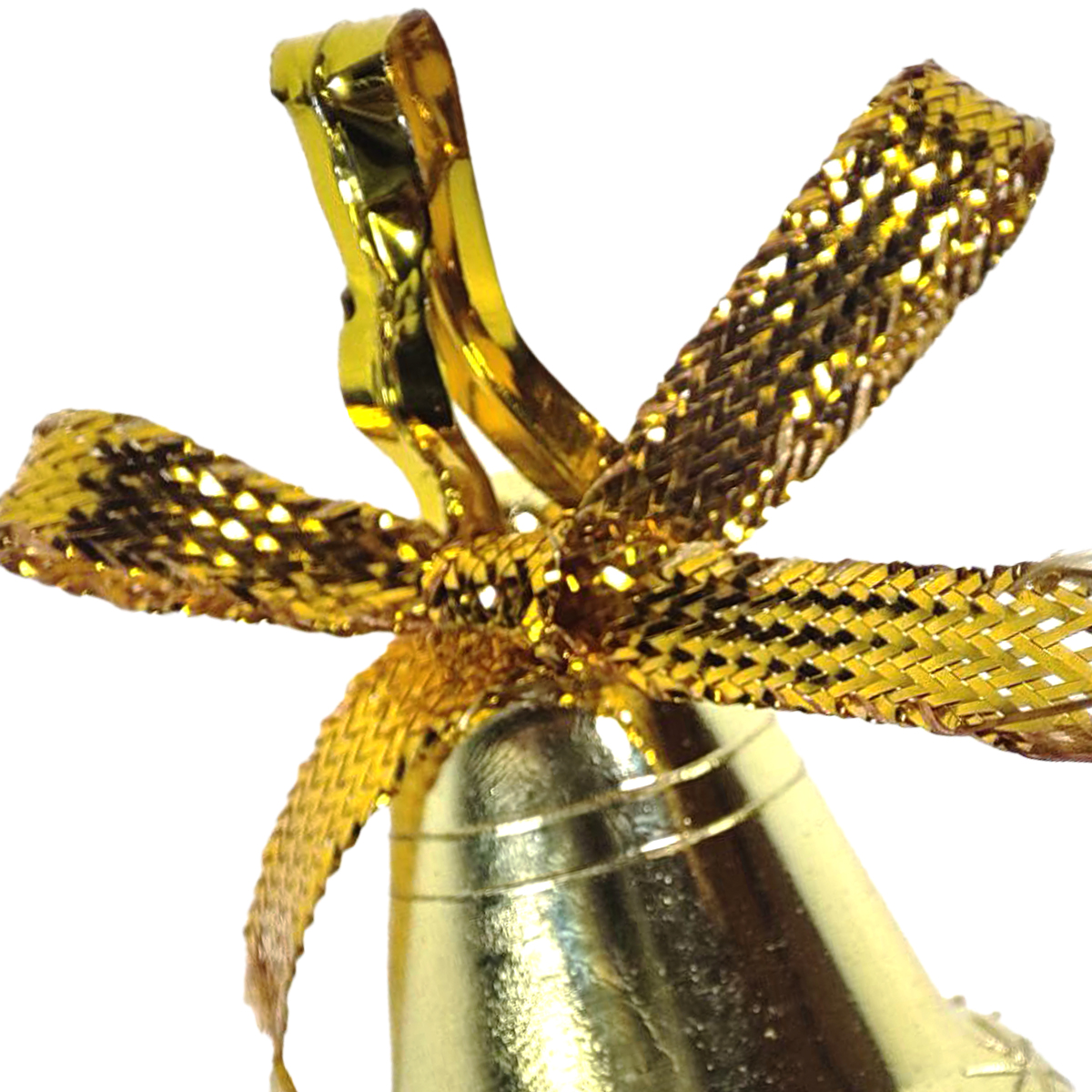 Campana Navideña colgante para arbol navidad dorada 9 pz 