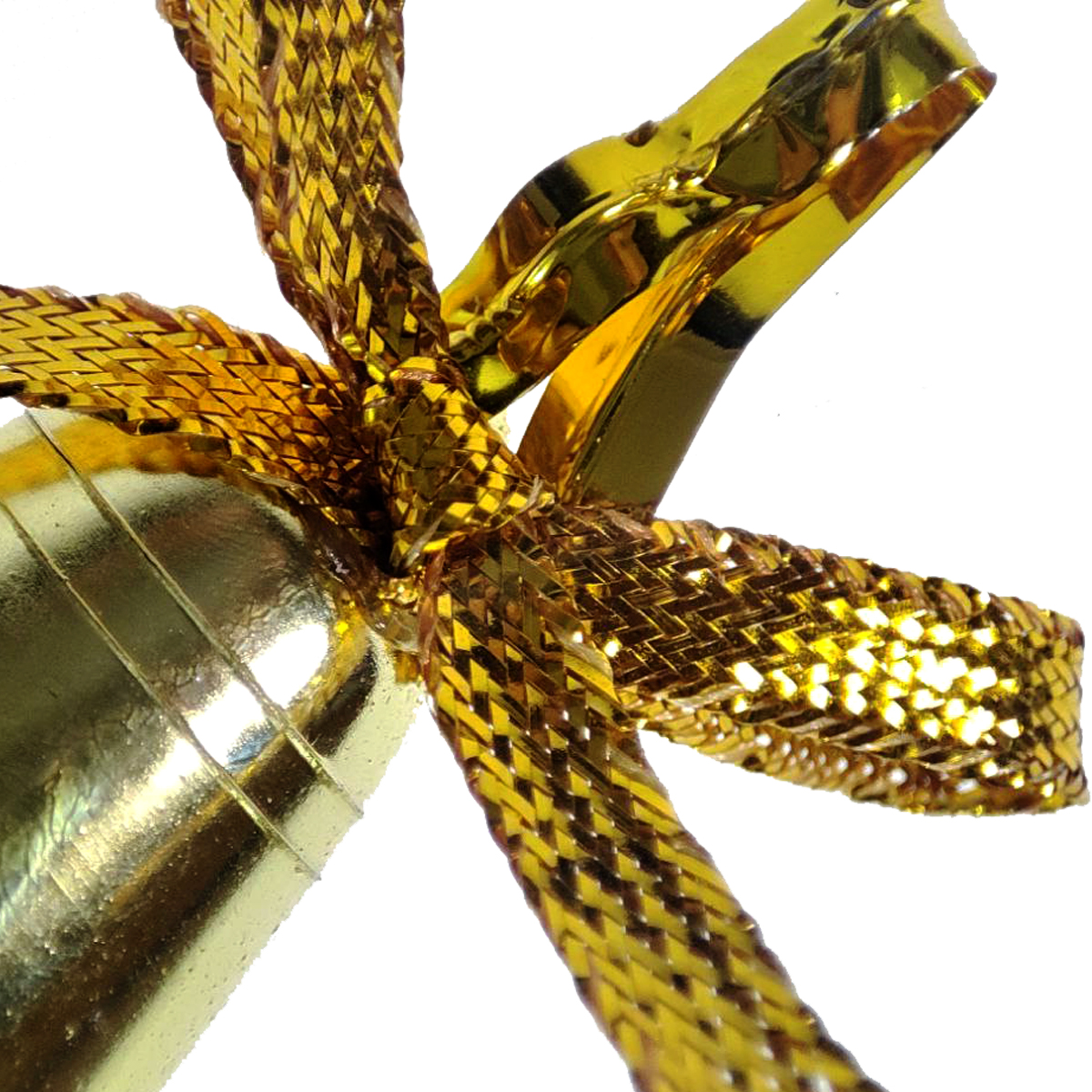 Campana Navideña colgante para arbol navidad dorada 9 pz 