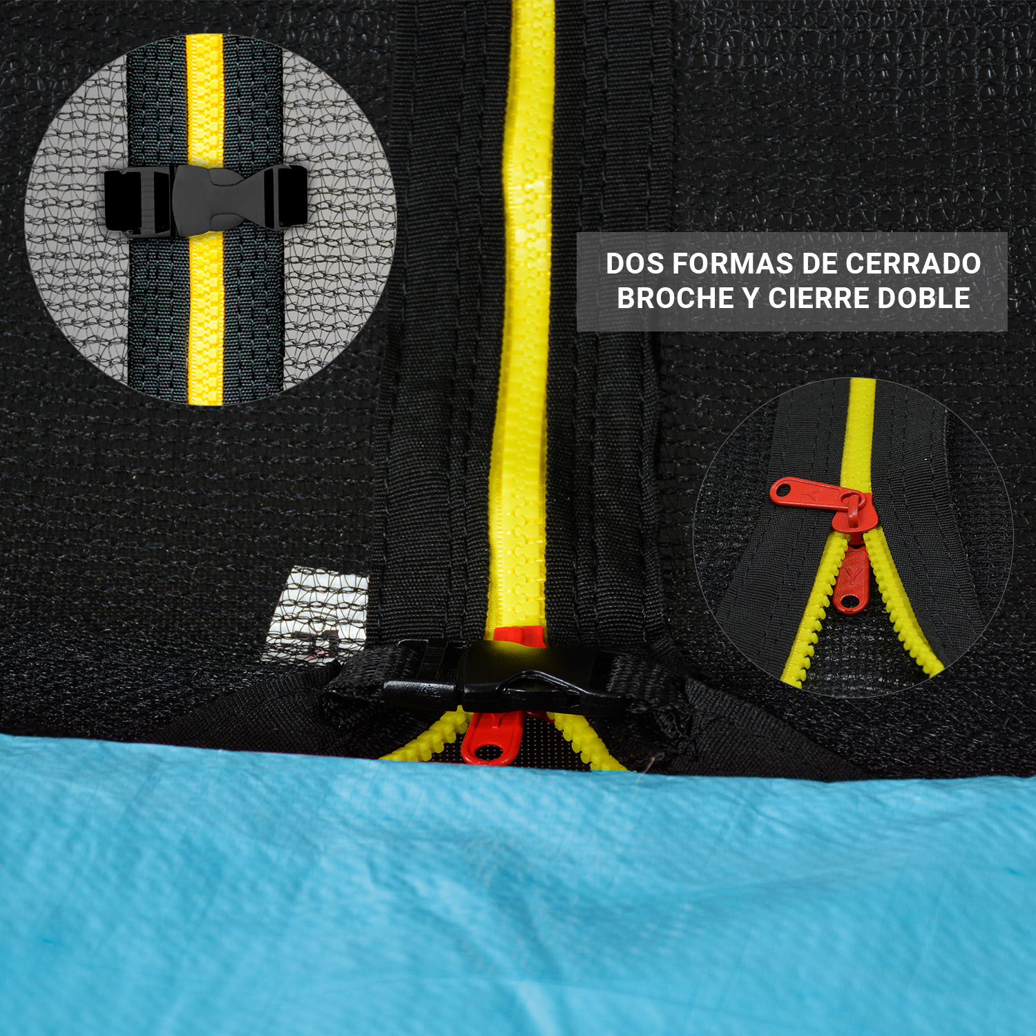 Trampolin Brincolin Tumbling 10 Pies Uso Rudo Red Seguridad Azul