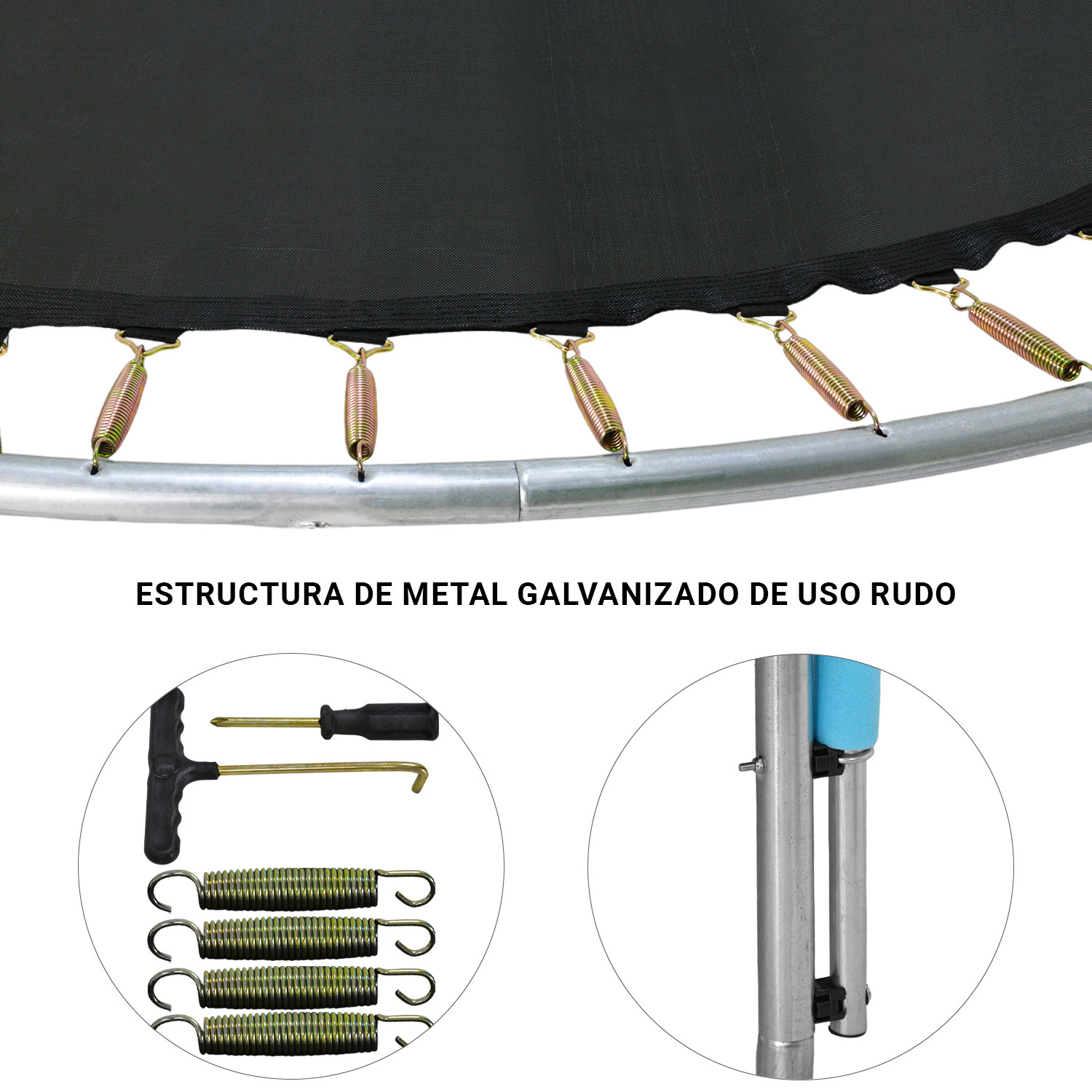 Trampolin Brincolin Tumbling 10 Pies Uso Rudo Red Seguridad Azul