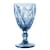 Juego 6 Copas Vino Agua Cristal Labrado Vidrio Color Vintage azul