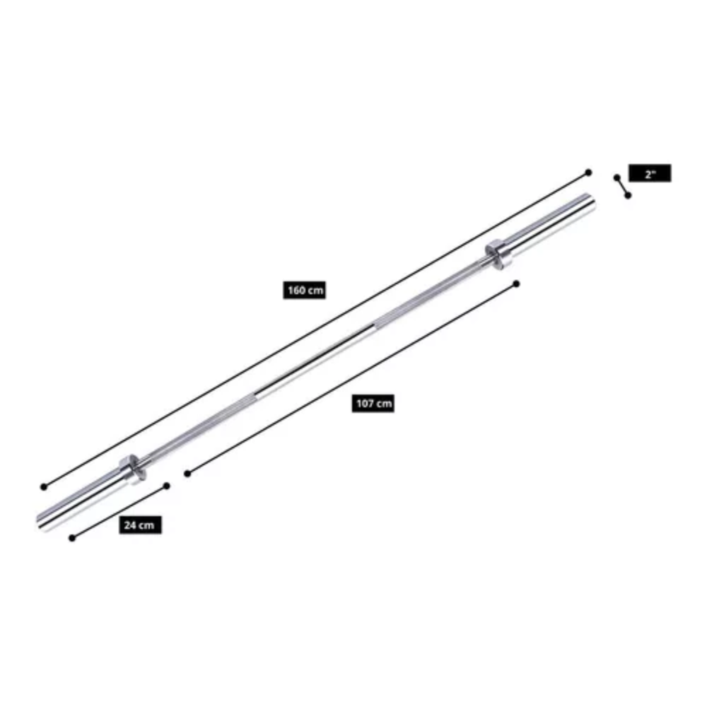 Barra Profesional 1.6 Mts con Bujes de Bronce