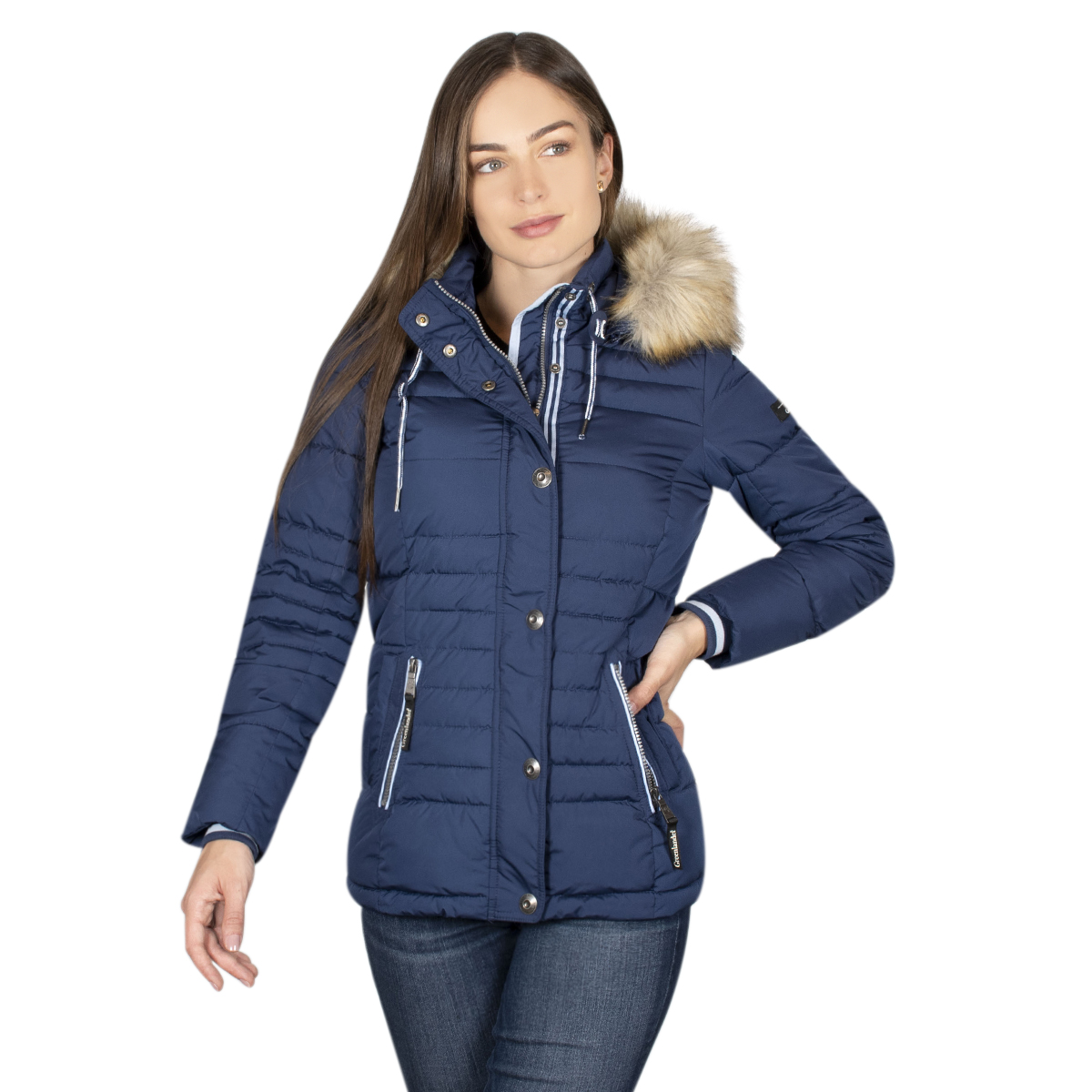 Chamarra Mujer  Greenlander Con Gorro Desmontable Pol5920