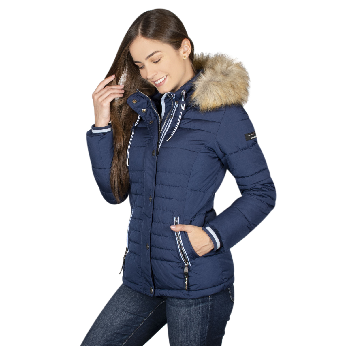 Chamarra Mujer  Greenlander Con Gorro Desmontable Pol5920