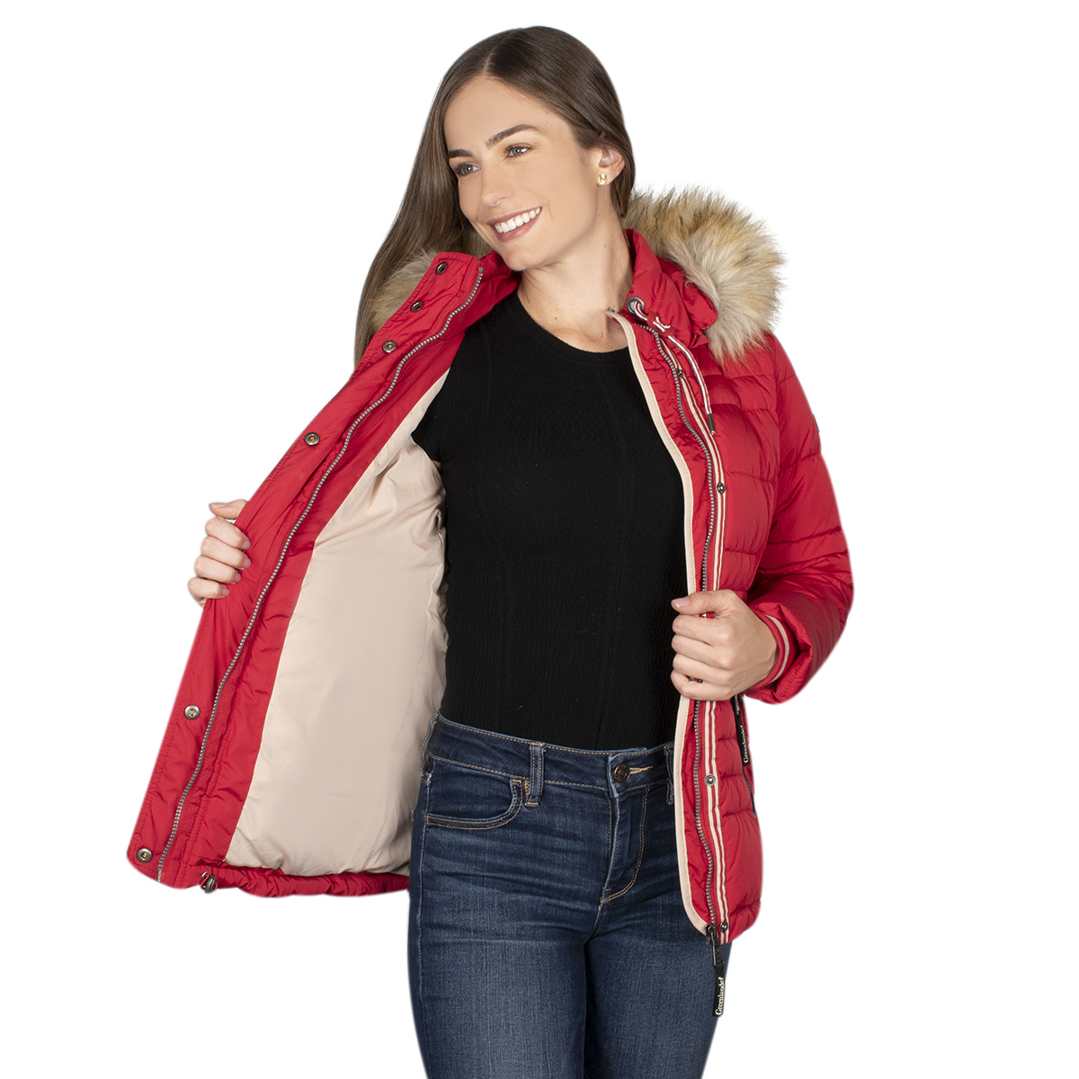 Chamarra Mujer  Greenlander Con Gorro Desmontable Pol5920