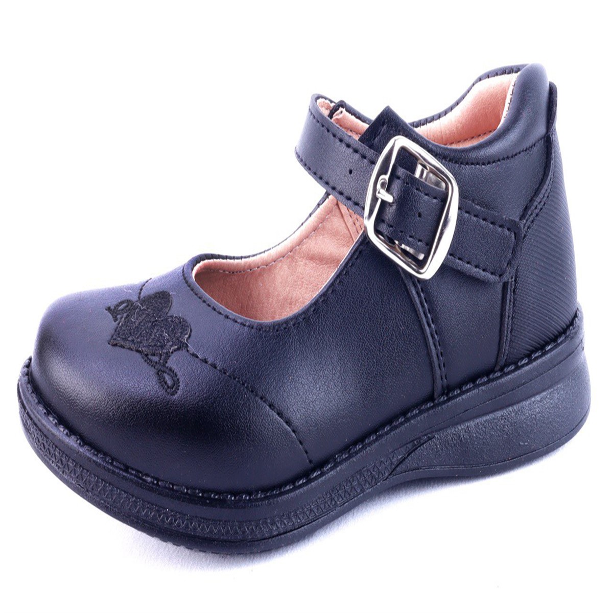 Zapato Escolar Negro Niña Arco Soporte Flats Casual 13-461-n