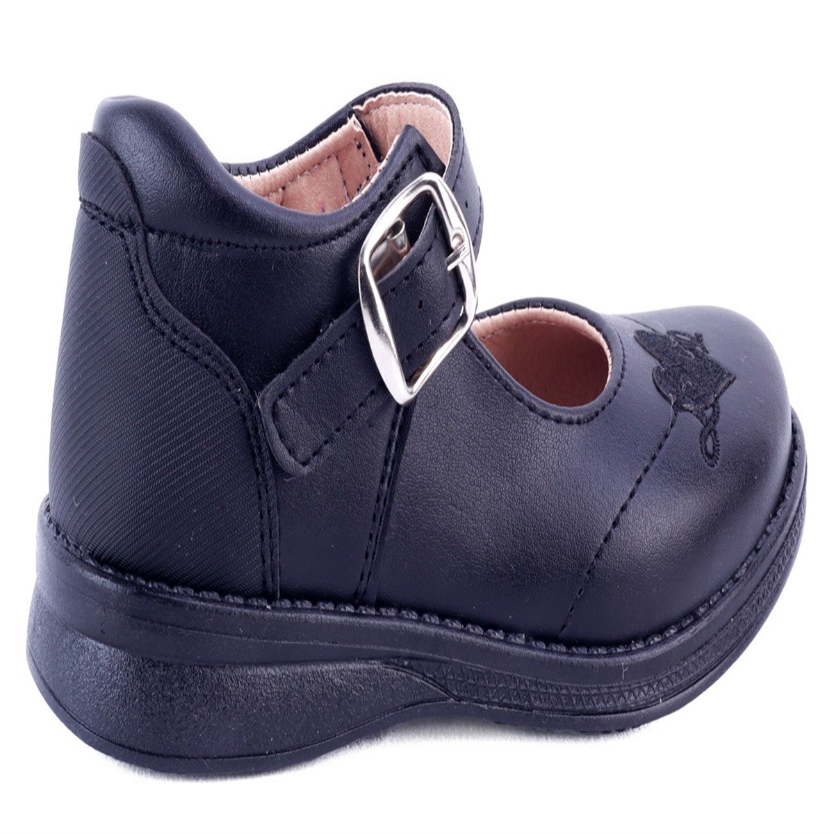 Zapato Escolar Negro Niña Arco Soporte Flats Casual 13-461-n