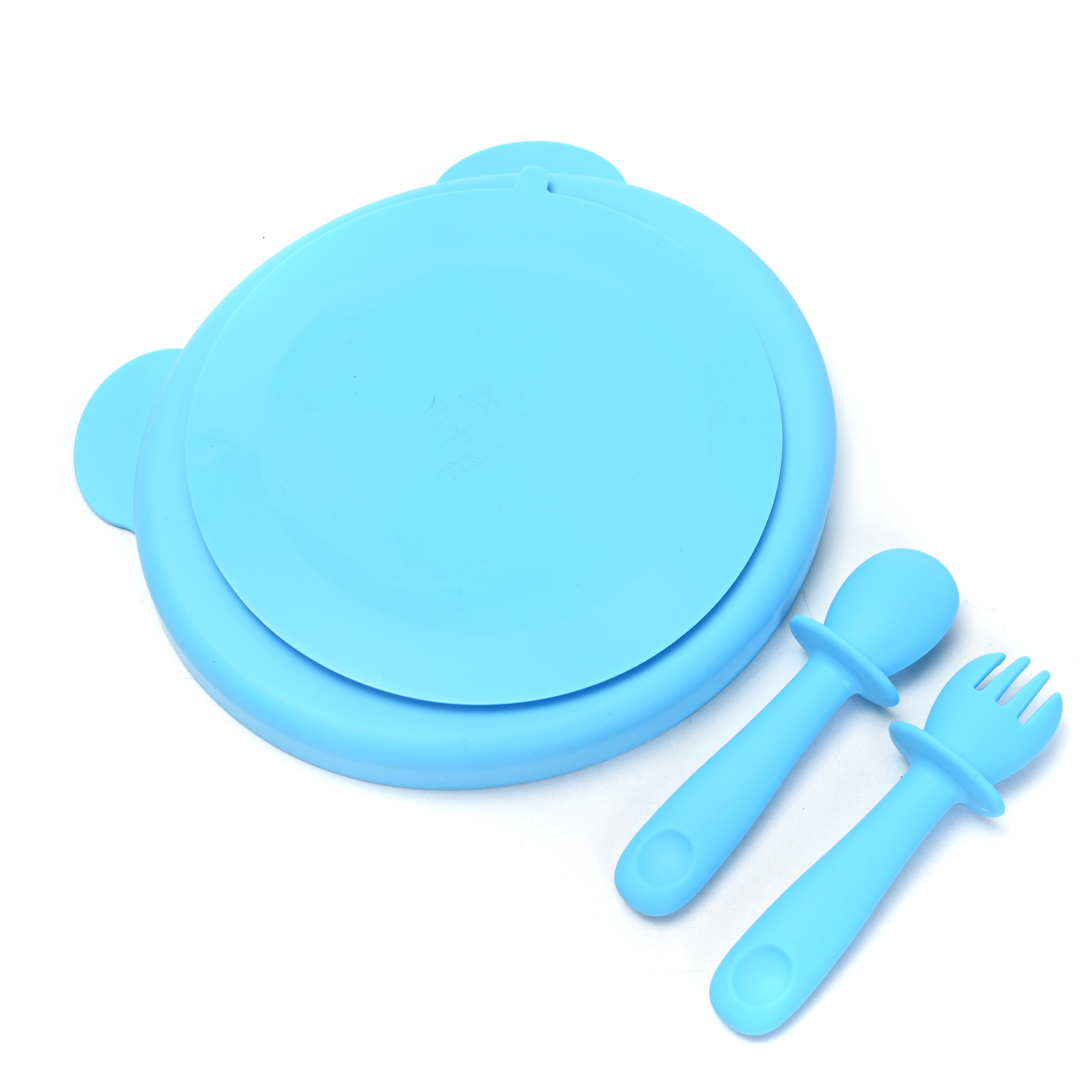 Plato para Bebé con 3 Divisiones y Cubiertos en Silicona Libre de BPA