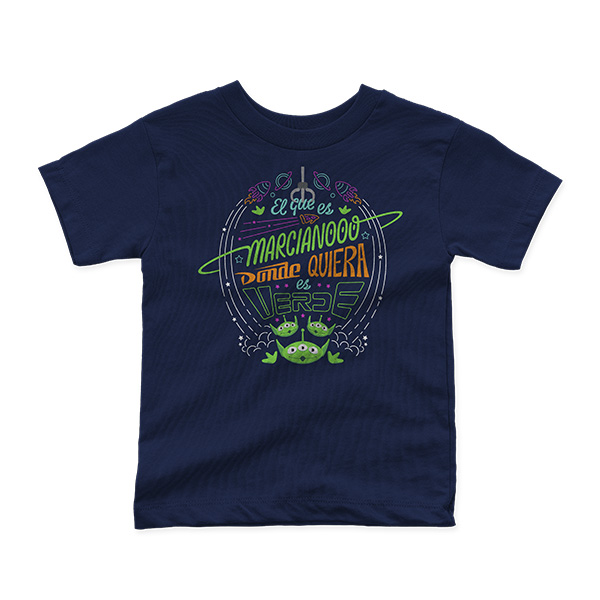 Playera Frases El que es Marciano  donde quiera es verde ( Niño Unisex )