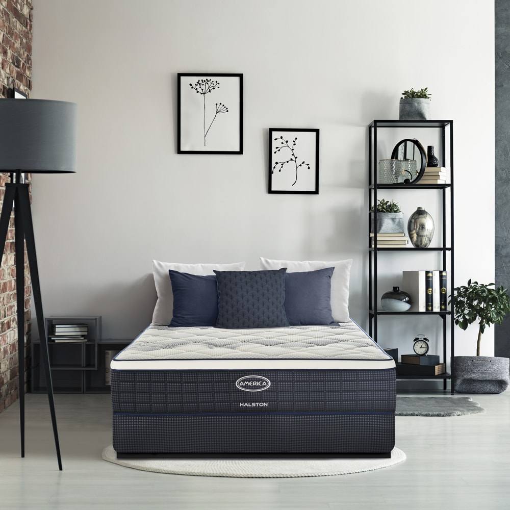 Colchon America Halston + Box Gratis  Queen Size + 2 Almohadas De Regalo