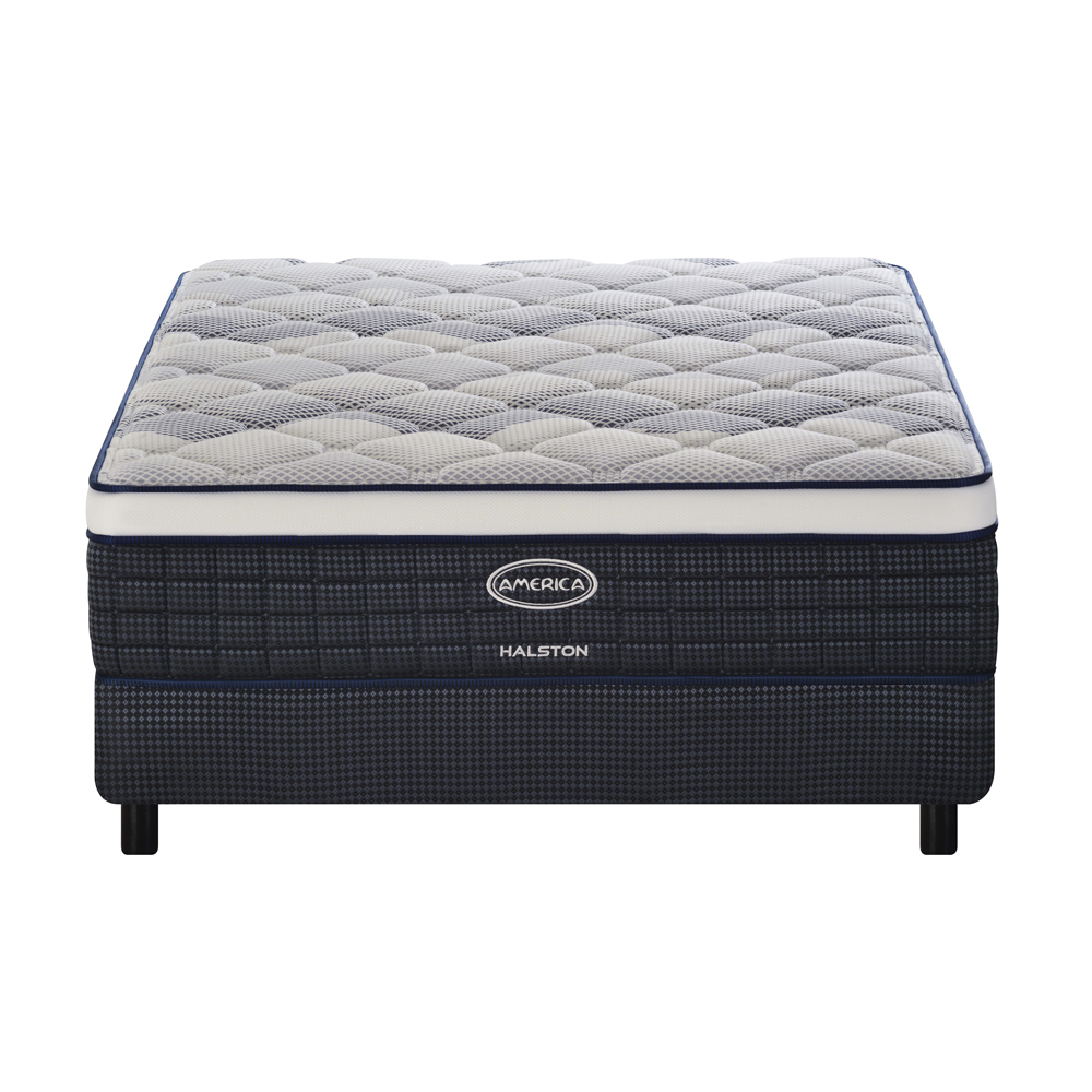 Colchon America Halston + Box Gratis  Queen Size + 2 Almohadas De Regalo