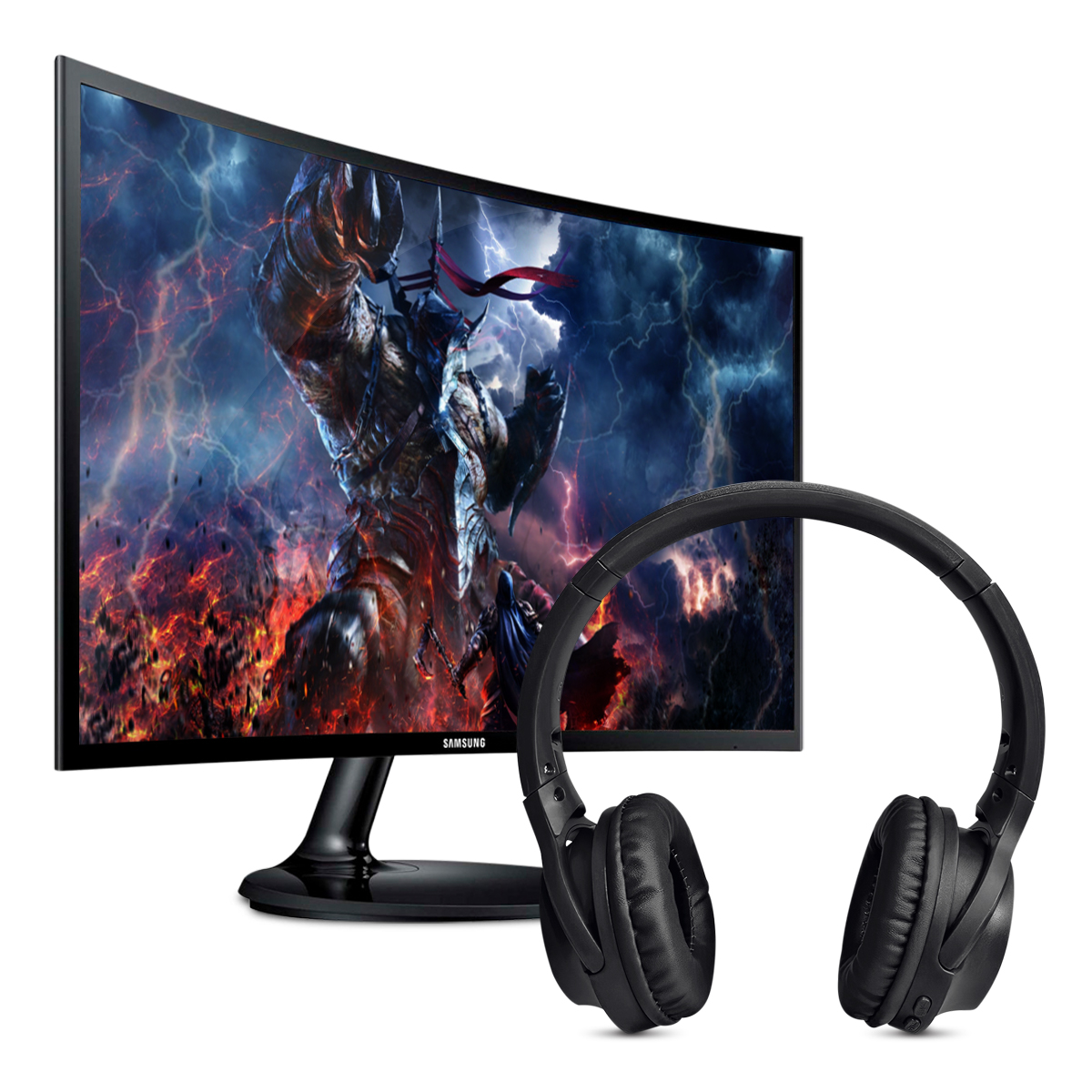 Combo Monitor Samsung CF390 24Pulg LED fhd Curvo Freesync + Audìfonos