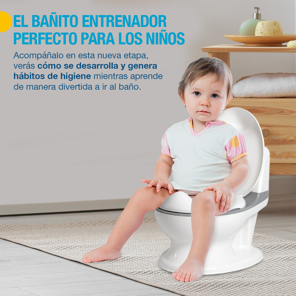 Bañito Entrenador para Niños con Sonido Realista de Descarga de Agua 