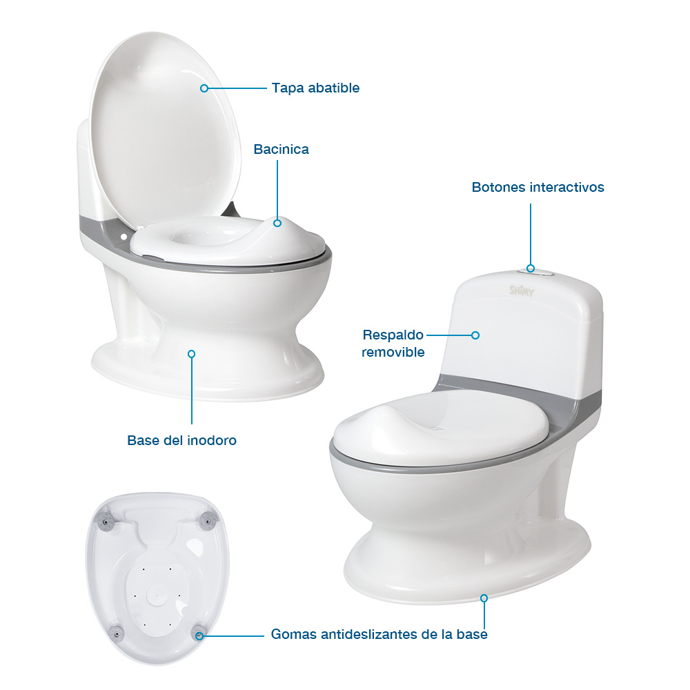 Bañito Entrenador para Niños con Sonido Realista de Descarga de Agua 