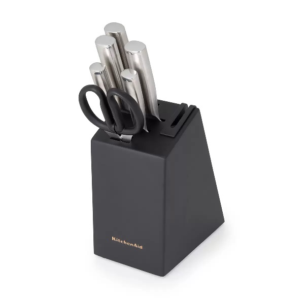 Set De Cuchillos Kitchenaid Forjados Acero Con Base 7 piezas