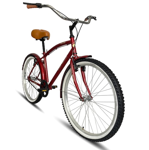 Bicicleta Vecchio Cruiser Urbana Caballero Rodada 26 Rojo