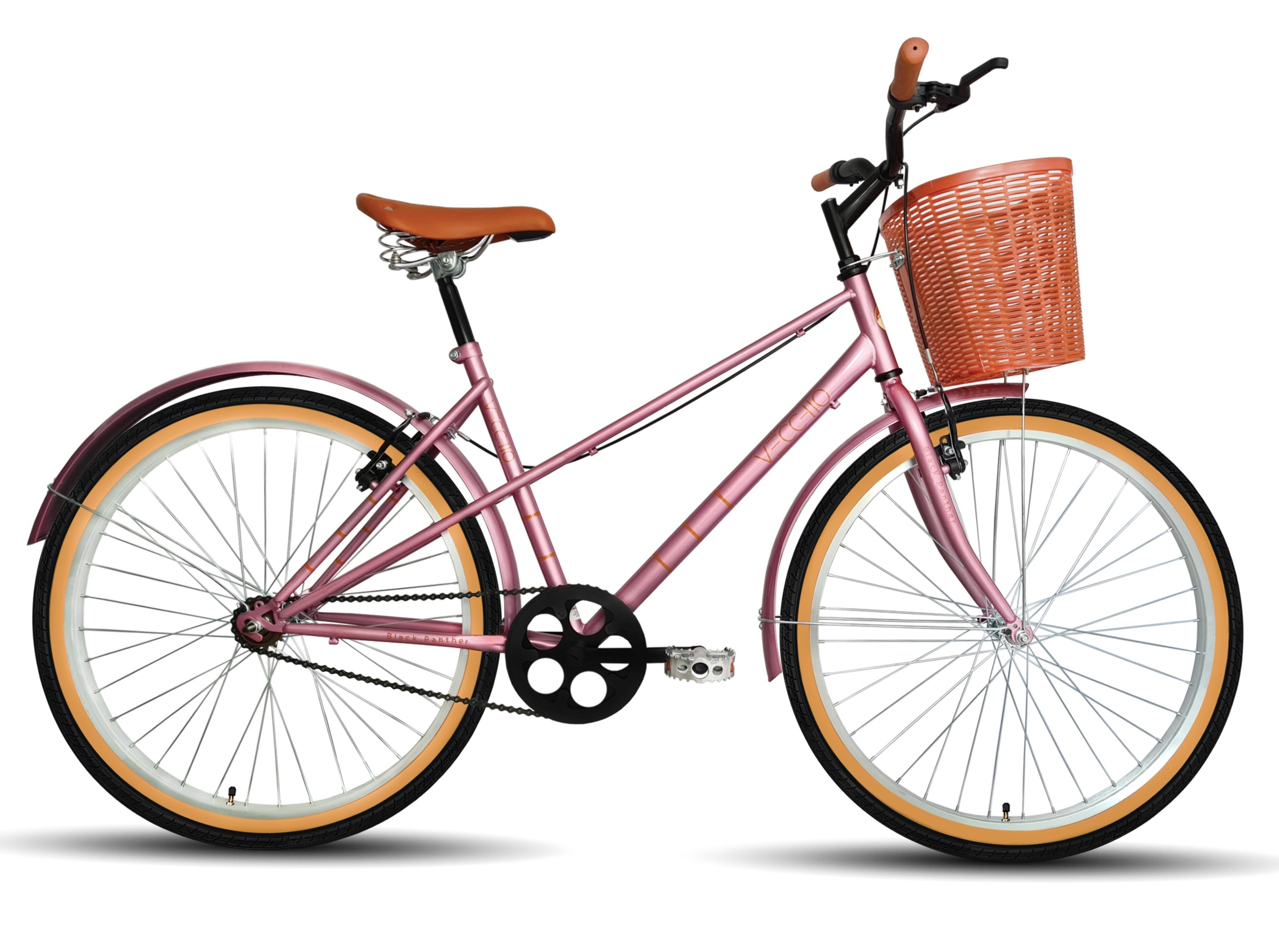 Bicicleta Urbana Vecchio Canasta Rodada 26 Dama Rosa