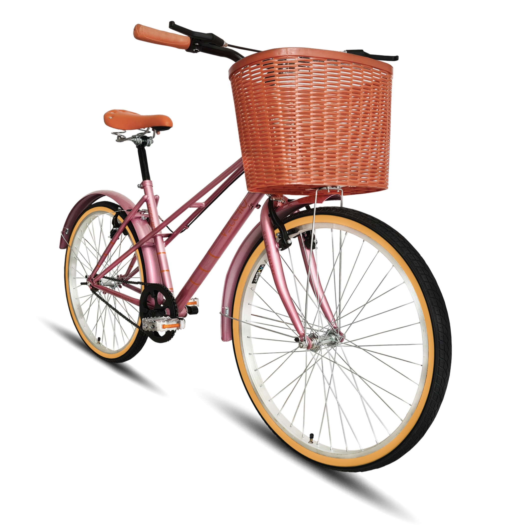 Bicicleta Urbana Vecchio Canasta Rodada 26 Dama Rosa