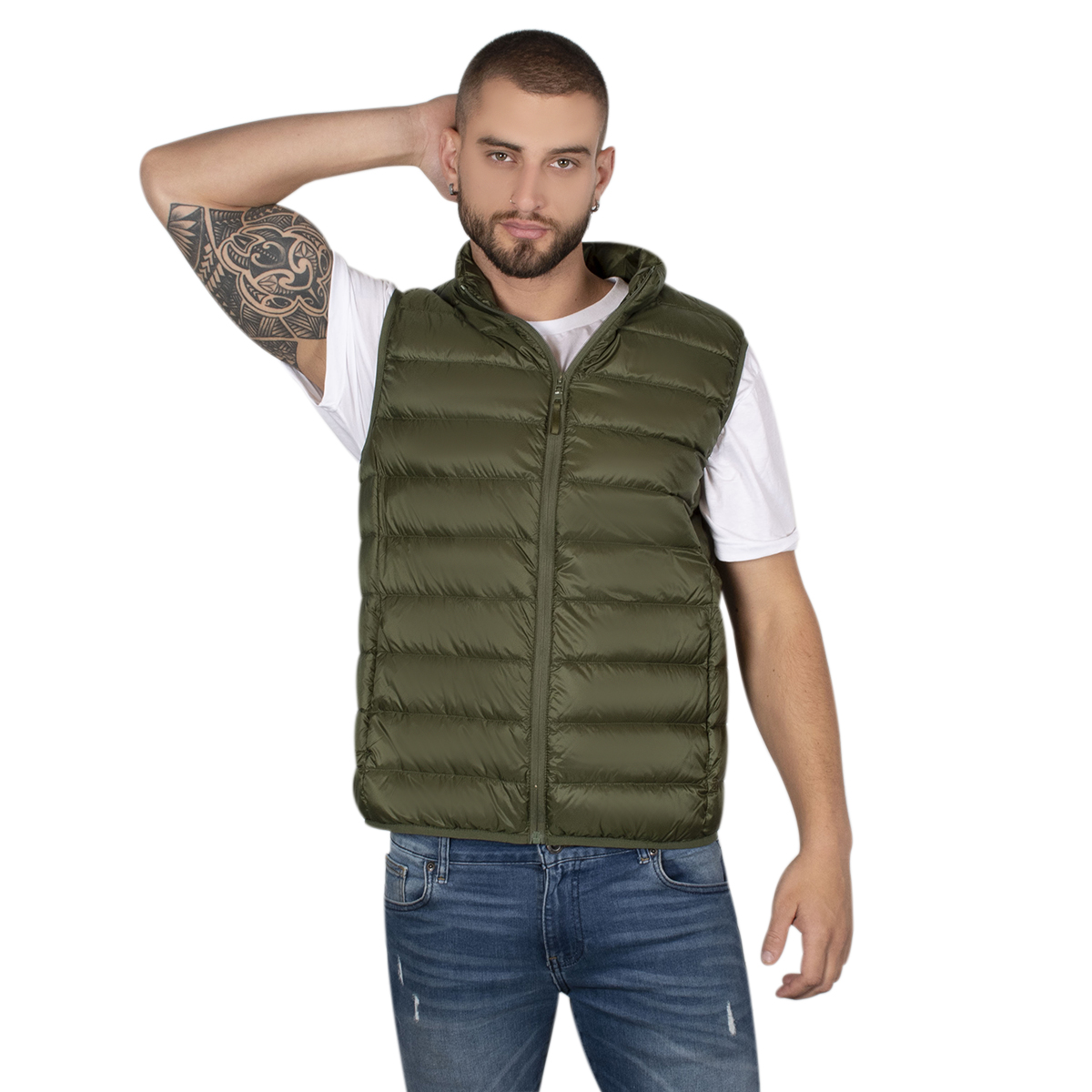 Chaleco Hombre Greenlander De Pluma Ligera Bolsa Transportable VPol8720