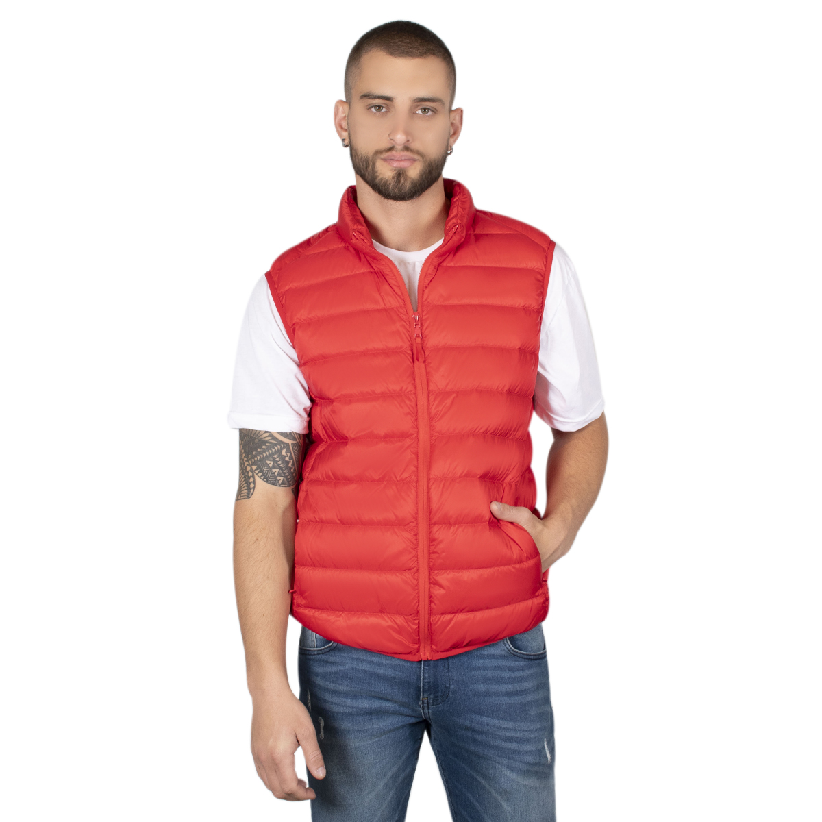 Chaleco Hombre Greenlander De Pluma Ligera Bolsa Transportable VPol8720