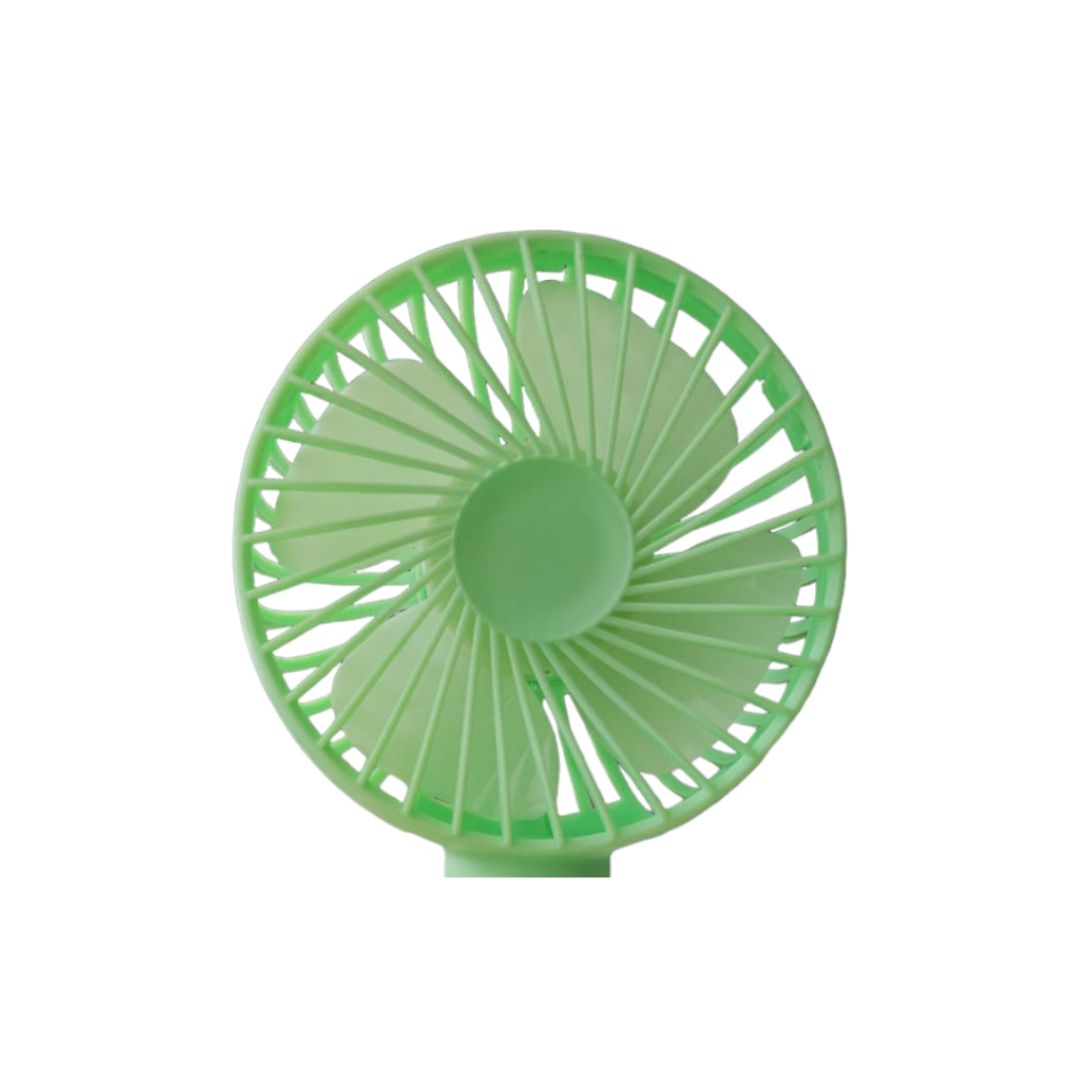 Ventilador portatil de mano y escritorio luz led verde