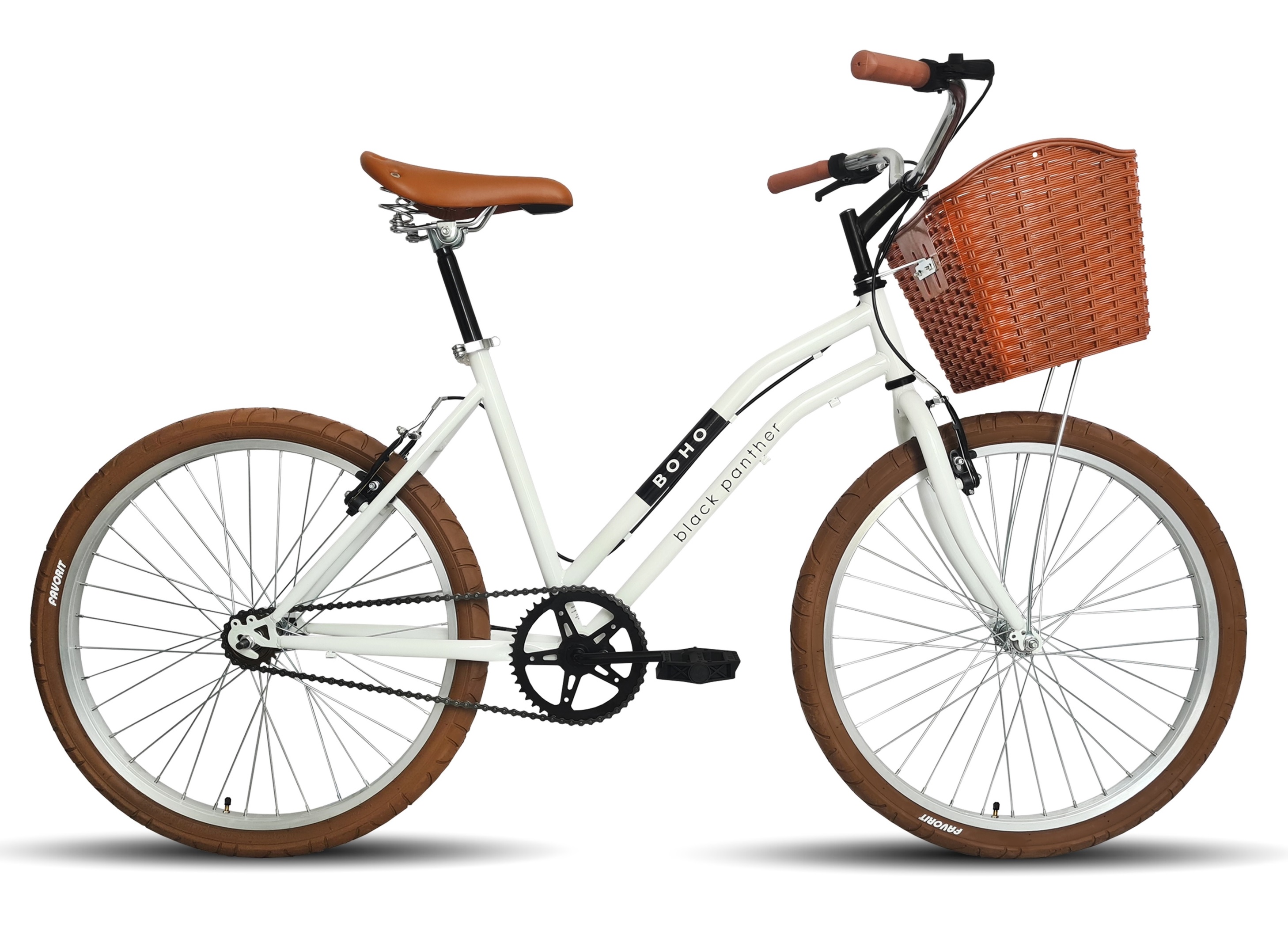 Bicicleta Urbana Dama Canasta Boho Rodada 26 Blanco