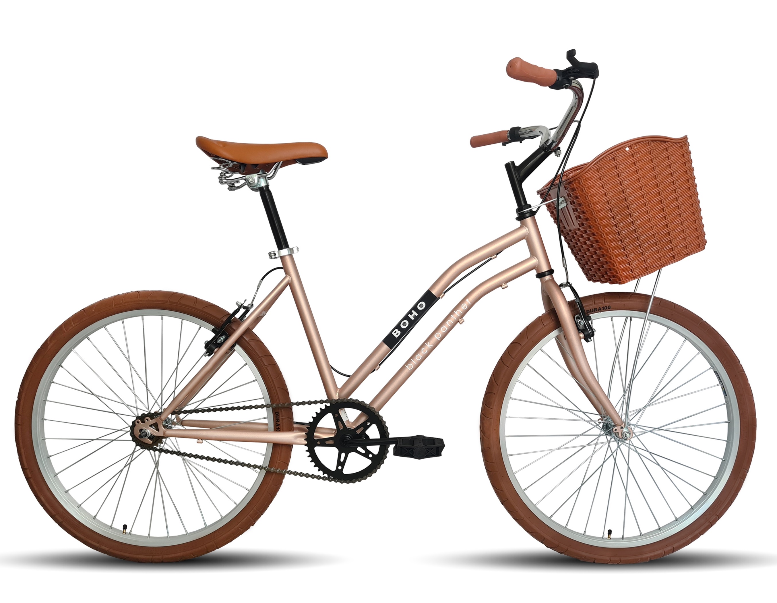 Bicicleta Urbana Dama Boho Rodada 24 Rosa