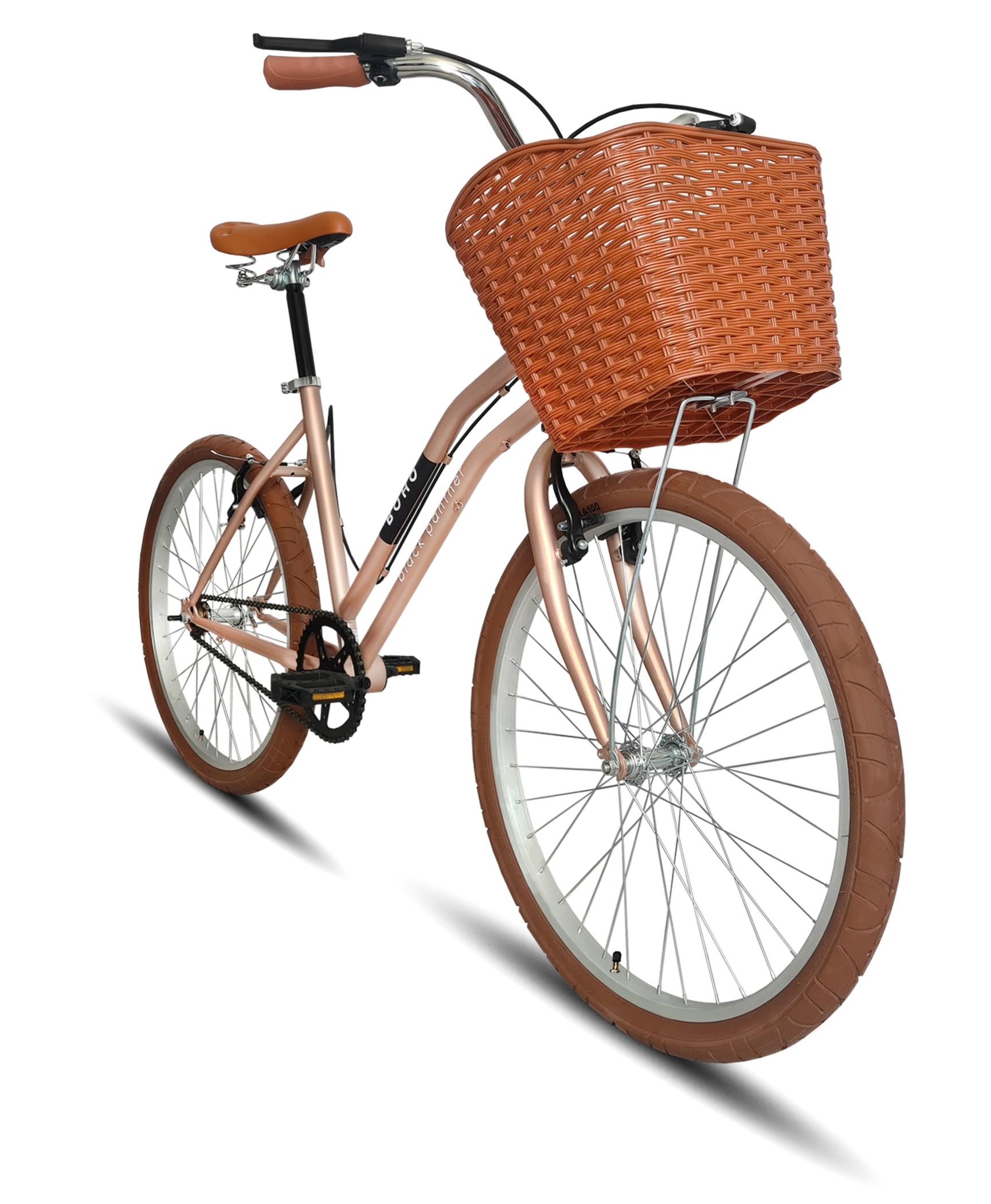 Bicicleta Urbana Dama Boho Rodada 24 Rosa